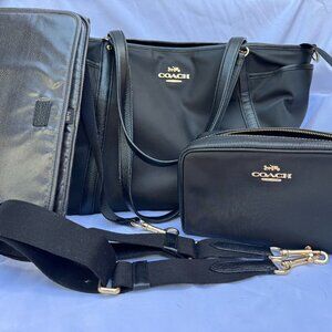 Coach Nylon and Pebbled Leather Travel Set/Diaper Bag